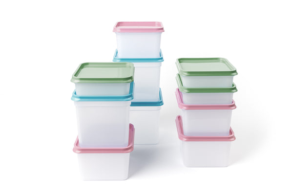 Amuse- Stackable and Unbreakable Alaska Commercial Grade Food Container Set with Lid- Made in Europe (Set of 3-40 oz. Each)